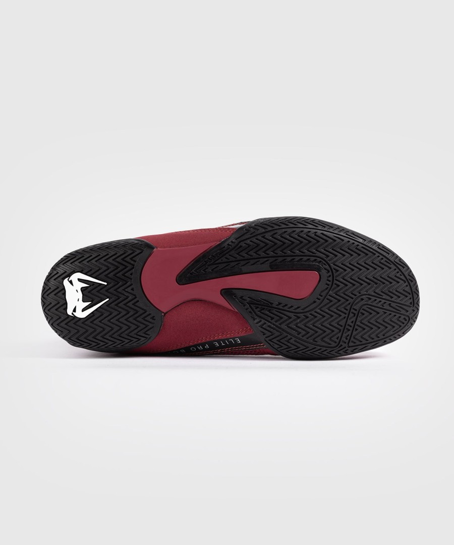 venum elite boksschoenen - bordeauxrood zilver
