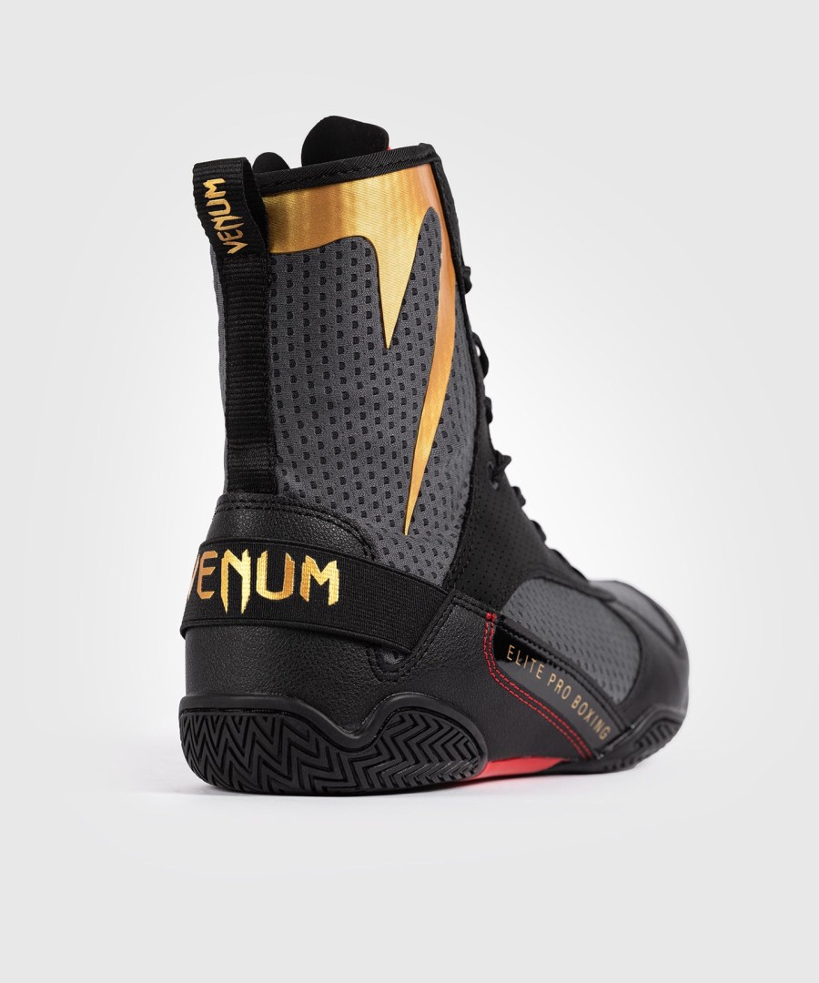venum elite boksschoenen - stormgrijs goud