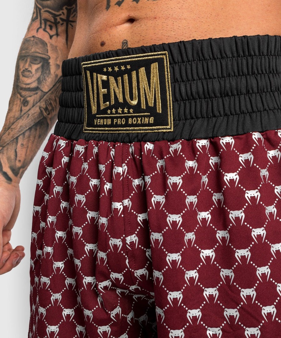 venum monogram boksbroekje - zwartbordeauxrood