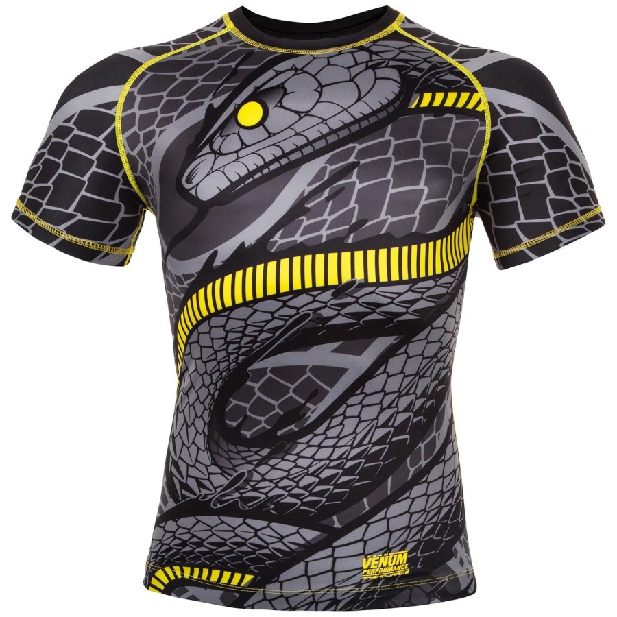venum snaker rashguard - korte mouwen - zwartgeel
