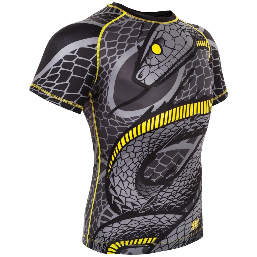 venum snaker rashguard - korte mouwen - zwartgeel