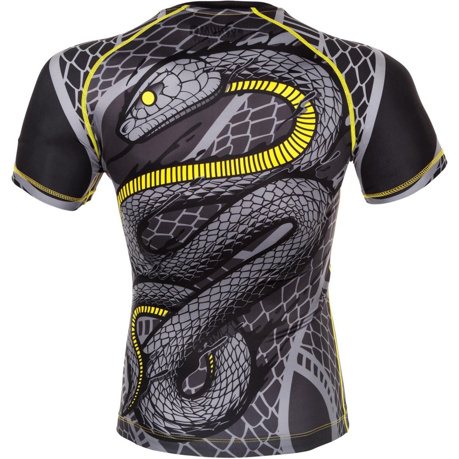 venum snaker rashguard - korte mouwen - zwartgeel
