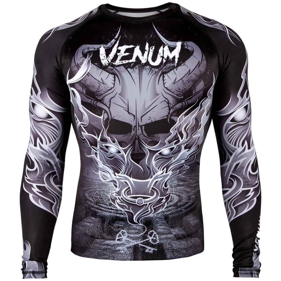 venum minotaurus rashguard - lange mouwen - zwartwit