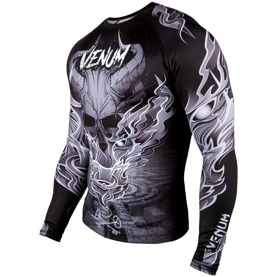venum minotaurus rashguard - lange mouwen - zwartwit
