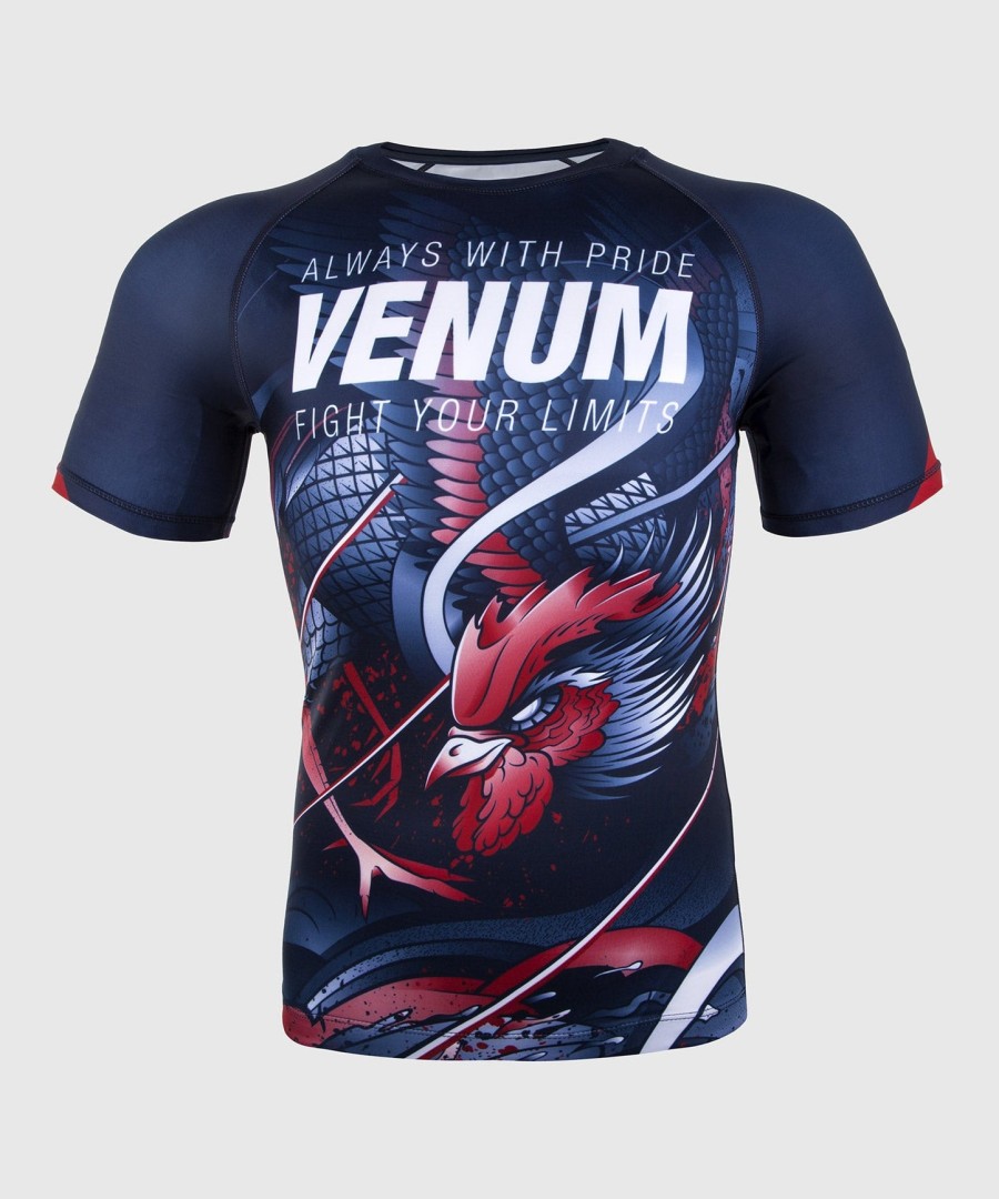 venum rooster rashguard - korte mouwen - marineblauworanje