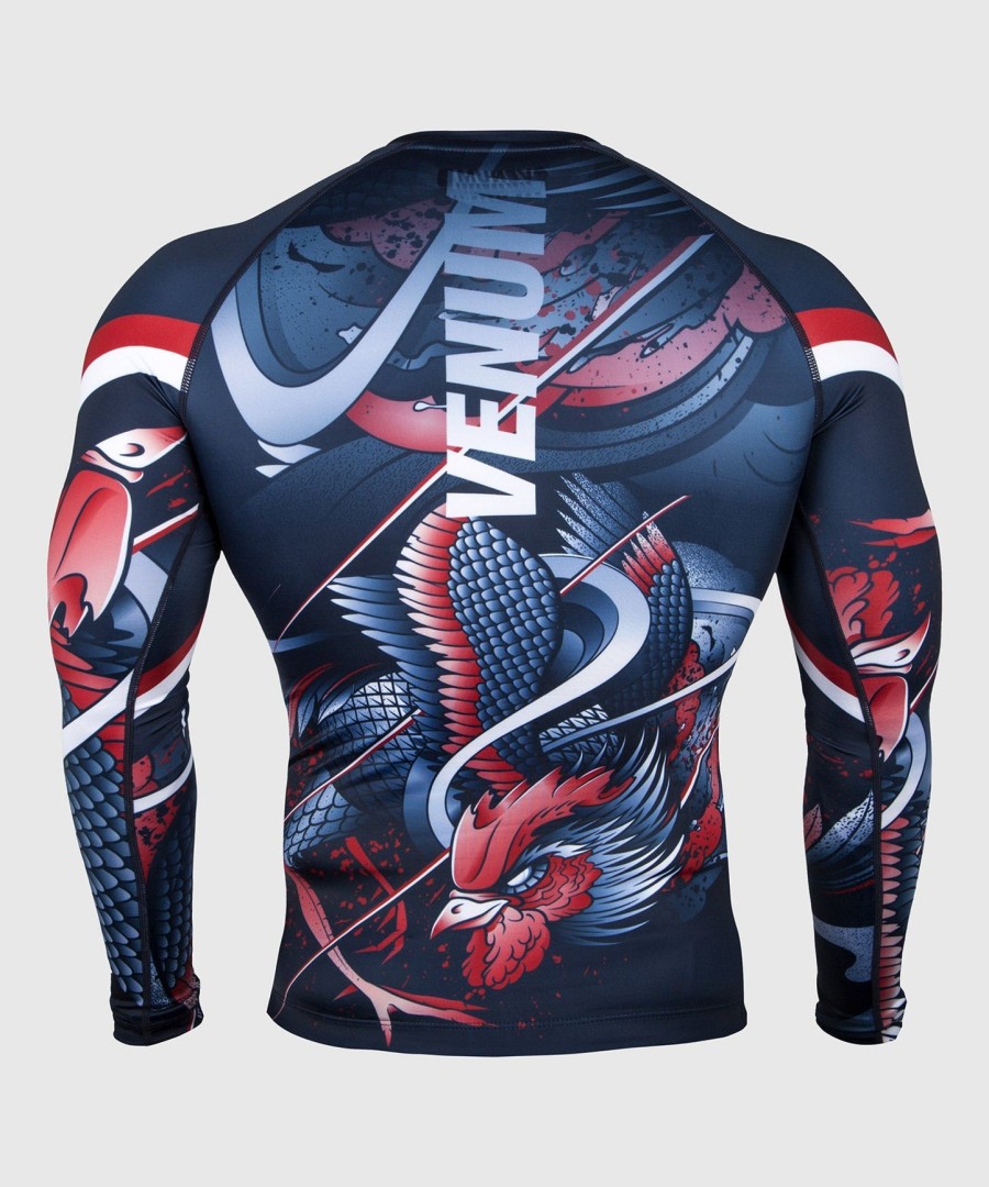 venum rooster rashguard - lange mouwen - marineblauworanje