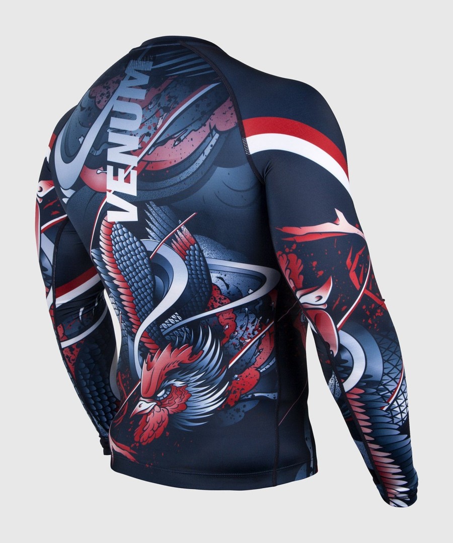 venum rooster rashguard - lange mouwen - marineblauworanje