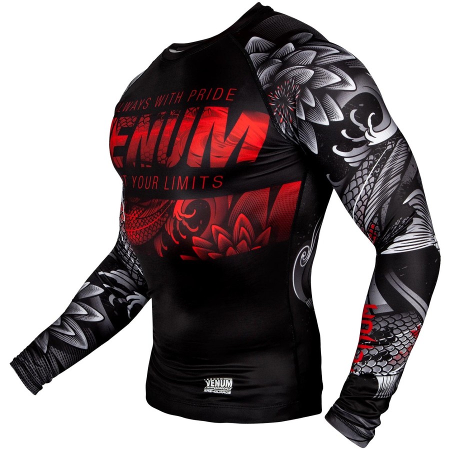 venum koi 2.0 rashguard - lange mouwen - zwartwit