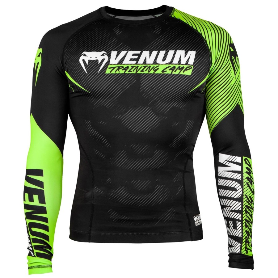 venum training camp 2.0 rashguard - lange mouwen - zwartneogeel