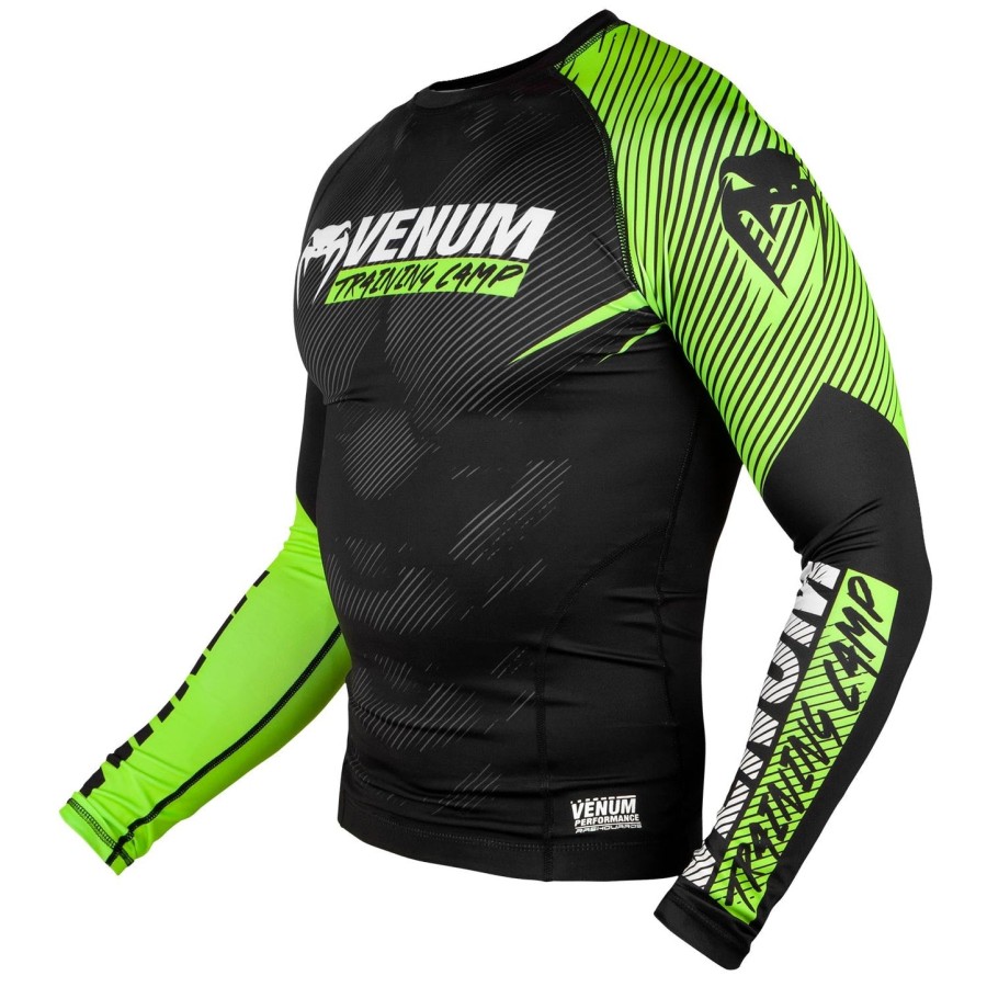 venum training camp 2.0 rashguard - lange mouwen - zwartneogeel