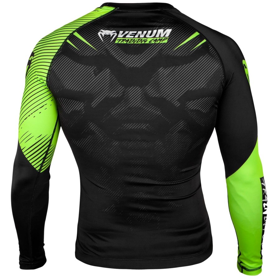 venum training camp 2.0 rashguard - lange mouwen - zwartneogeel