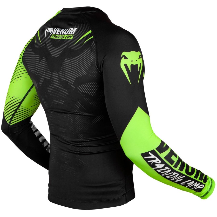 venum training camp 2.0 rashguard - lange mouwen - zwartneogeel