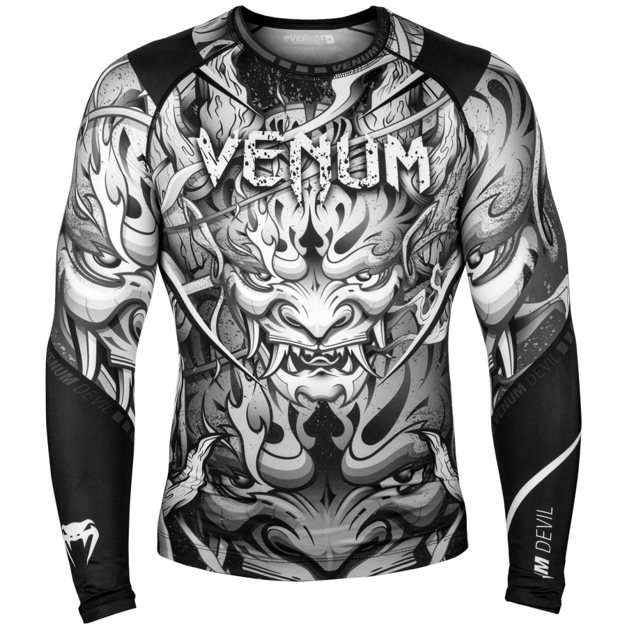 venum devil rashguard - lange mouwen - witzwart
