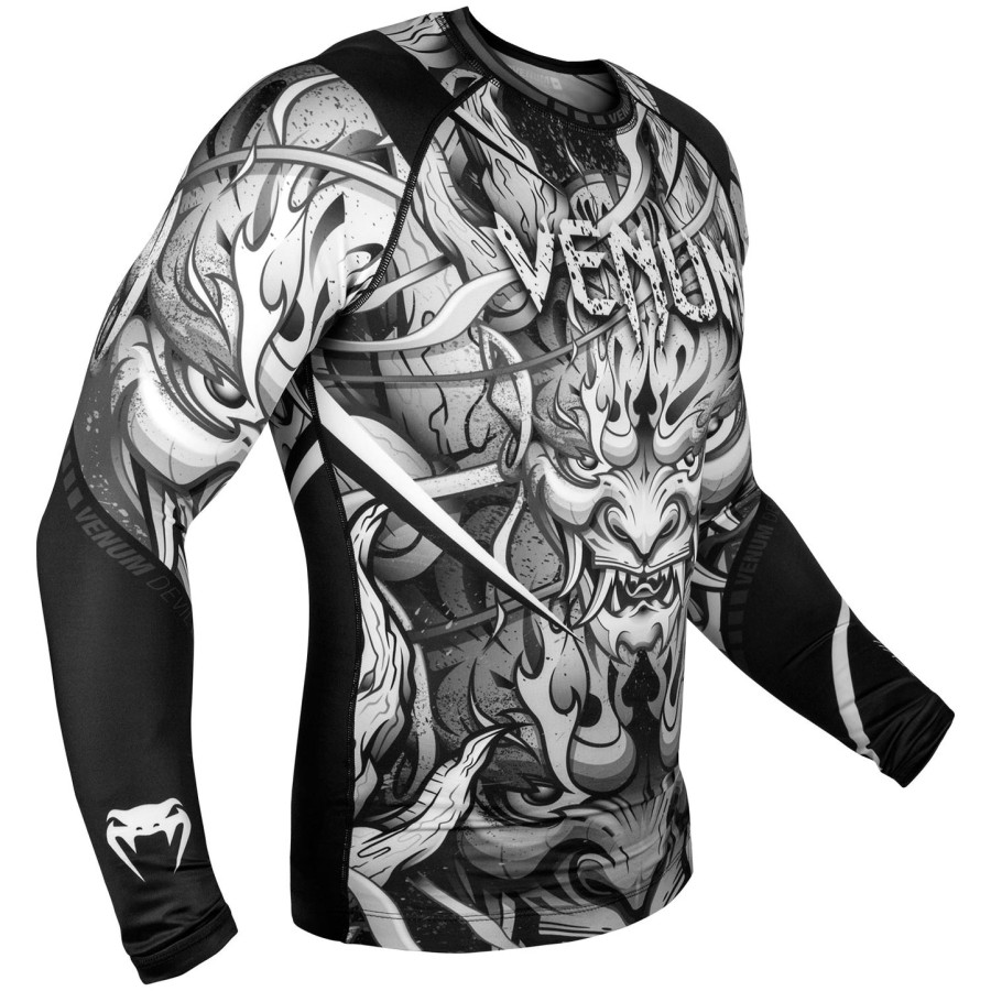 venum devil rashguard - lange mouwen - witzwart