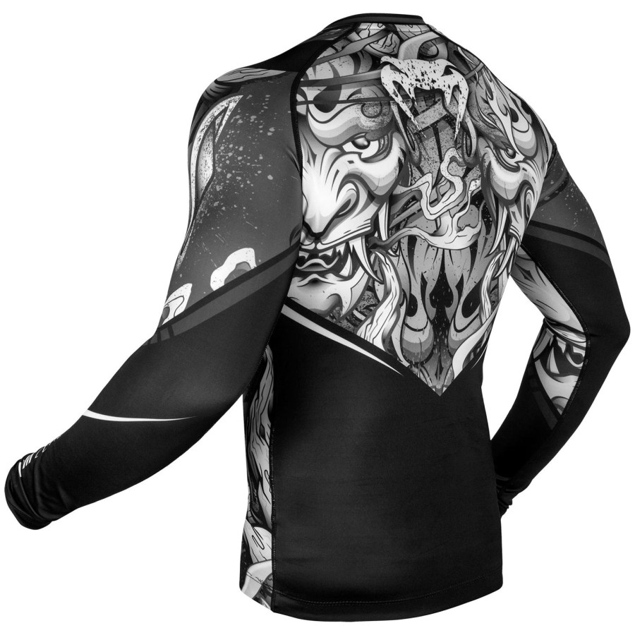 venum devil rashguard - lange mouwen - witzwart