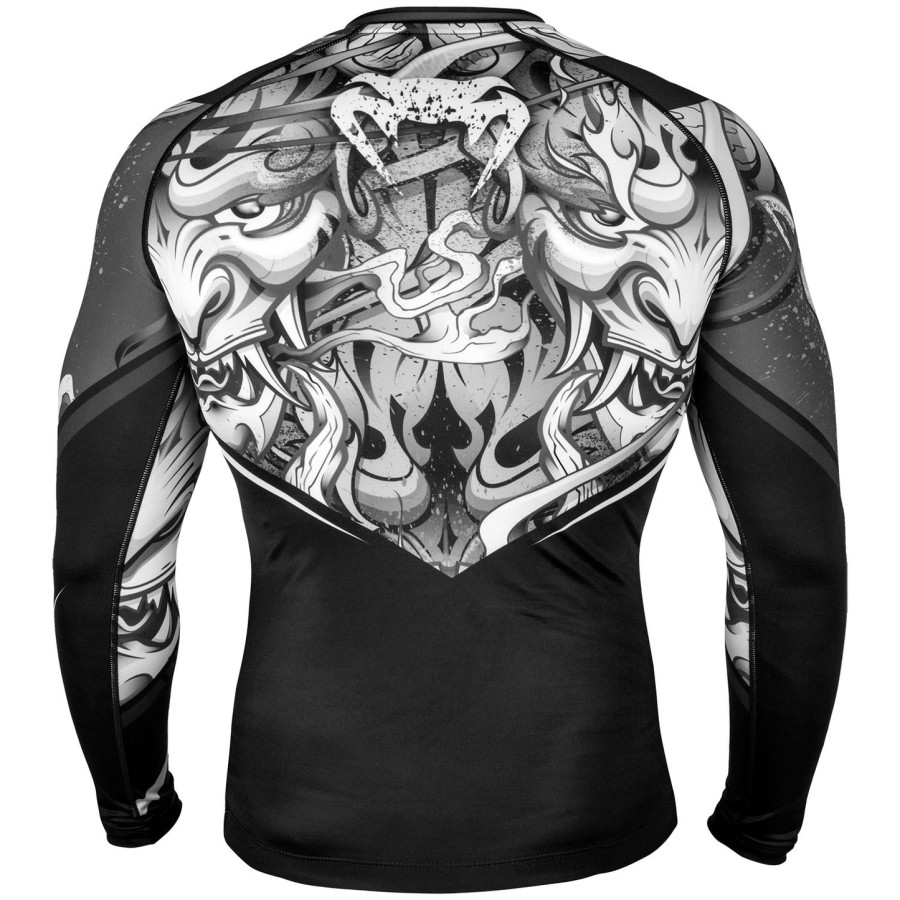 venum devil rashguard - lange mouwen - witzwart