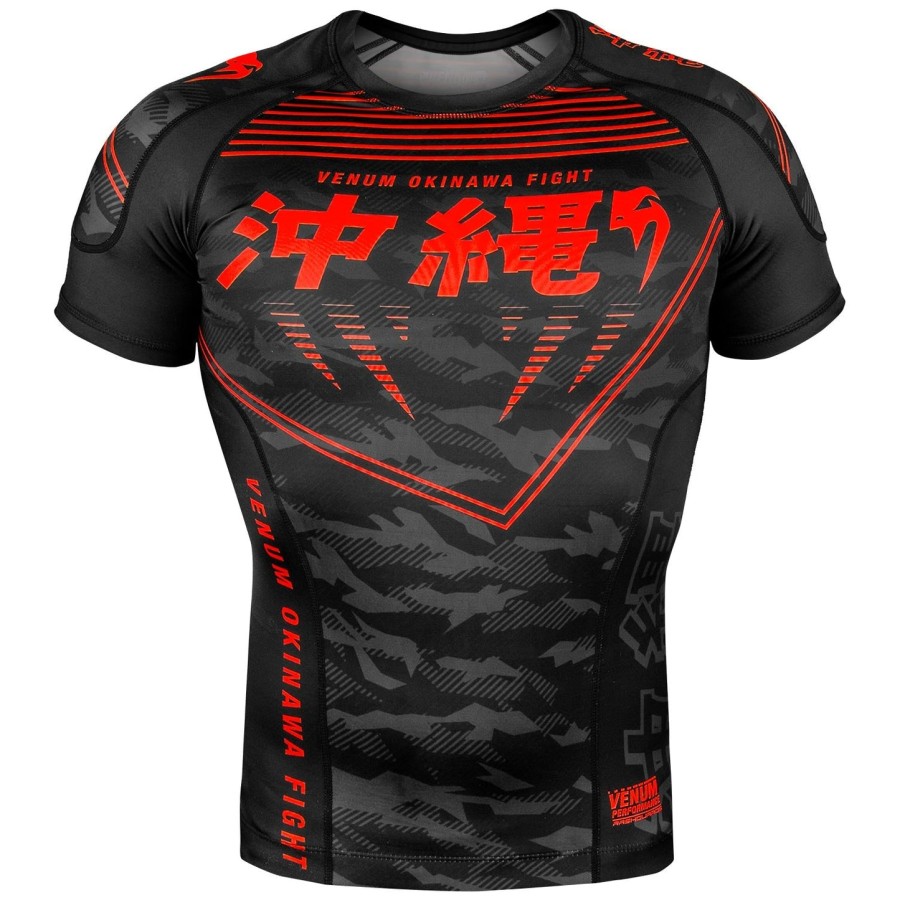 venum okinawa 2.0 rashguard - korte mouwen - zwartrood