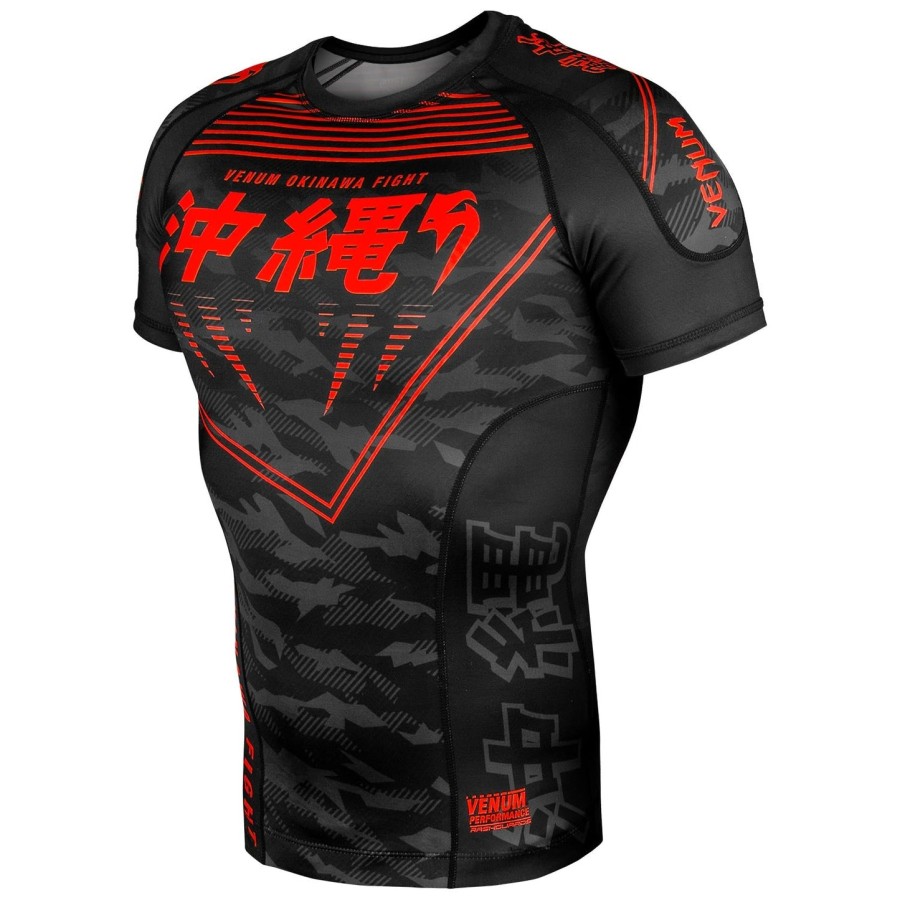 venum okinawa 2.0 rashguard - korte mouwen - zwartrood