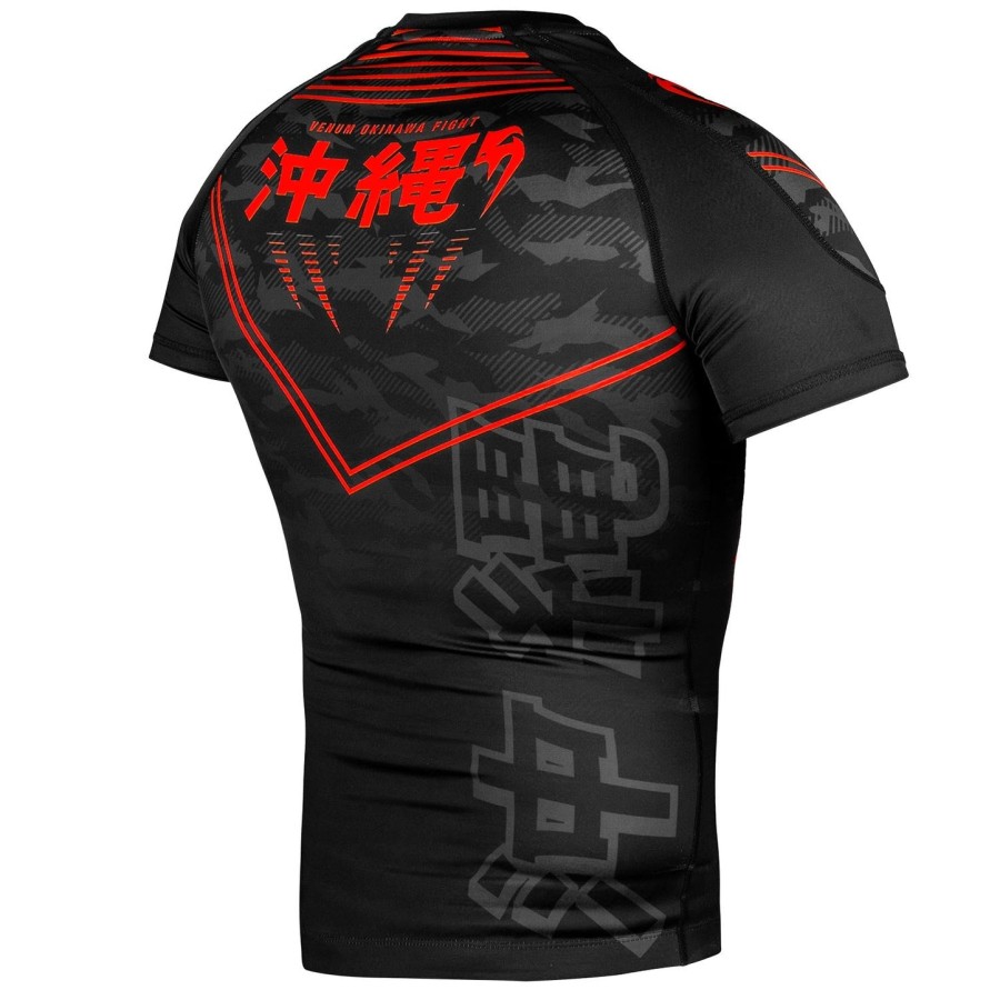 venum okinawa 2.0 rashguard - korte mouwen - zwartrood
