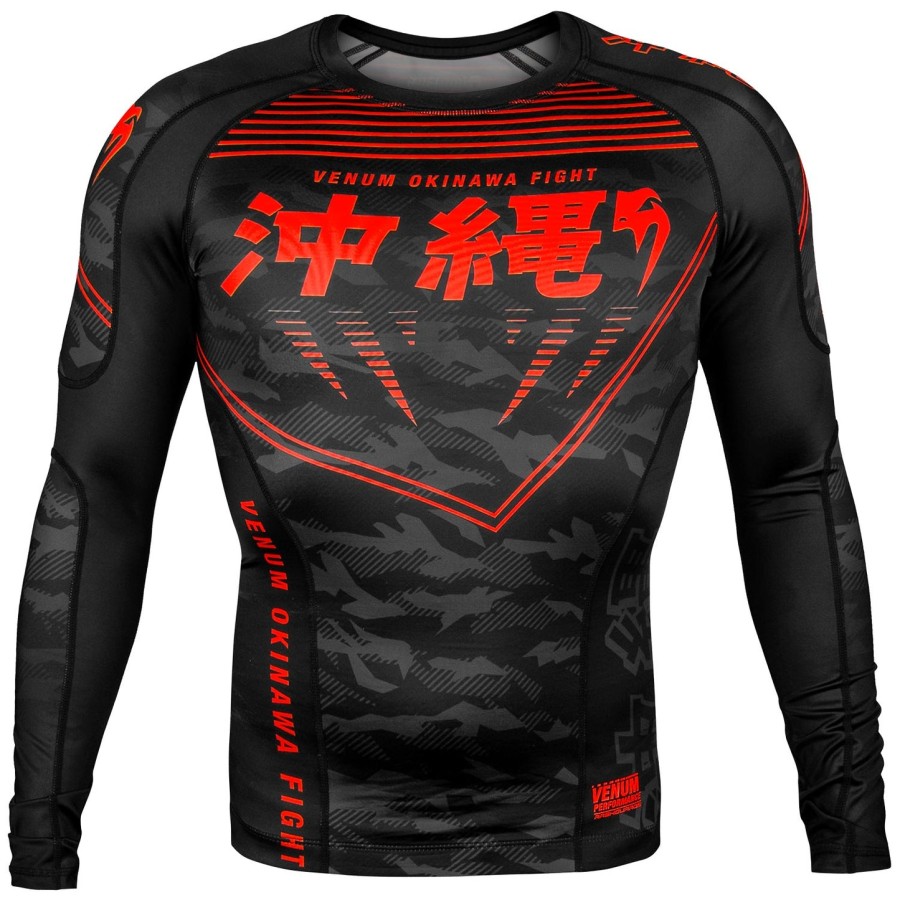 venum okinawa 2.0 rashguard - lange mouwen - zwartrood