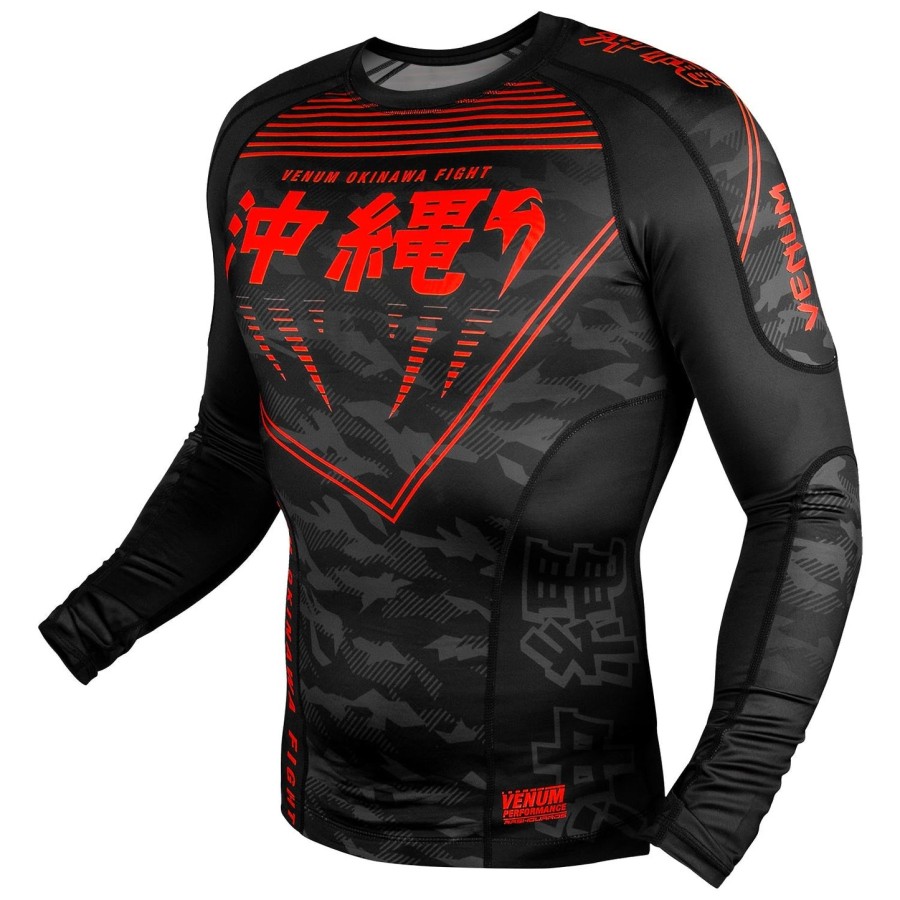 venum okinawa 2.0 rashguard - lange mouwen - zwartrood
