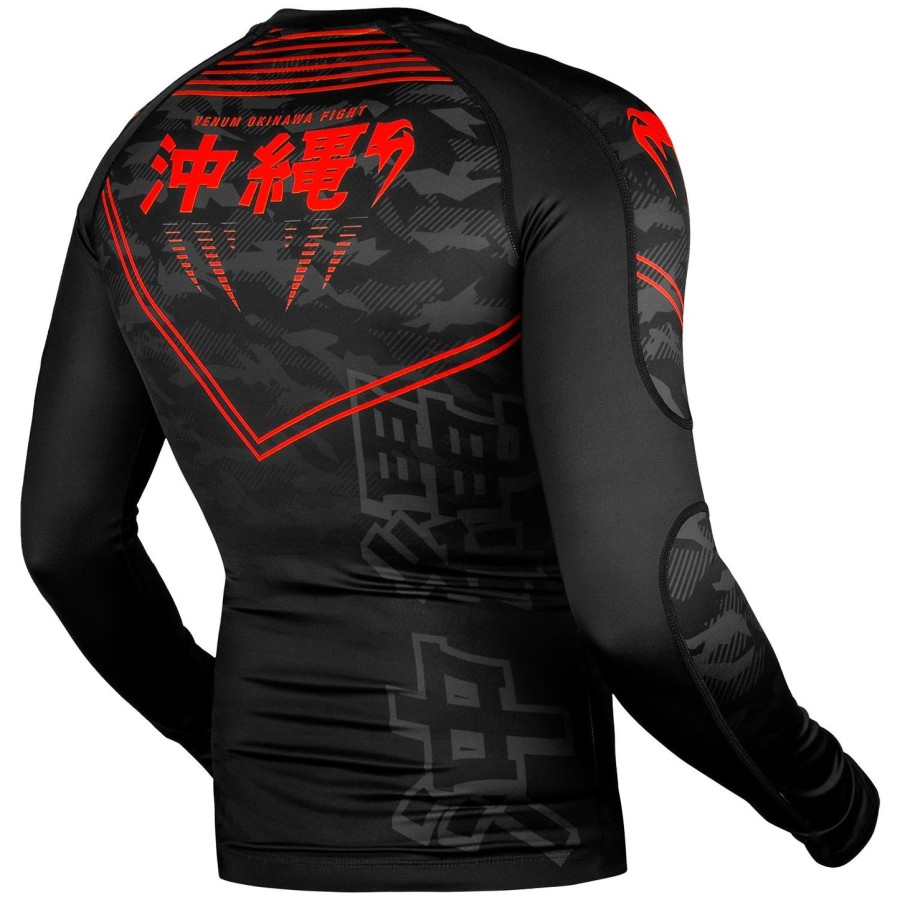 venum okinawa 2.0 rashguard - lange mouwen - zwartrood