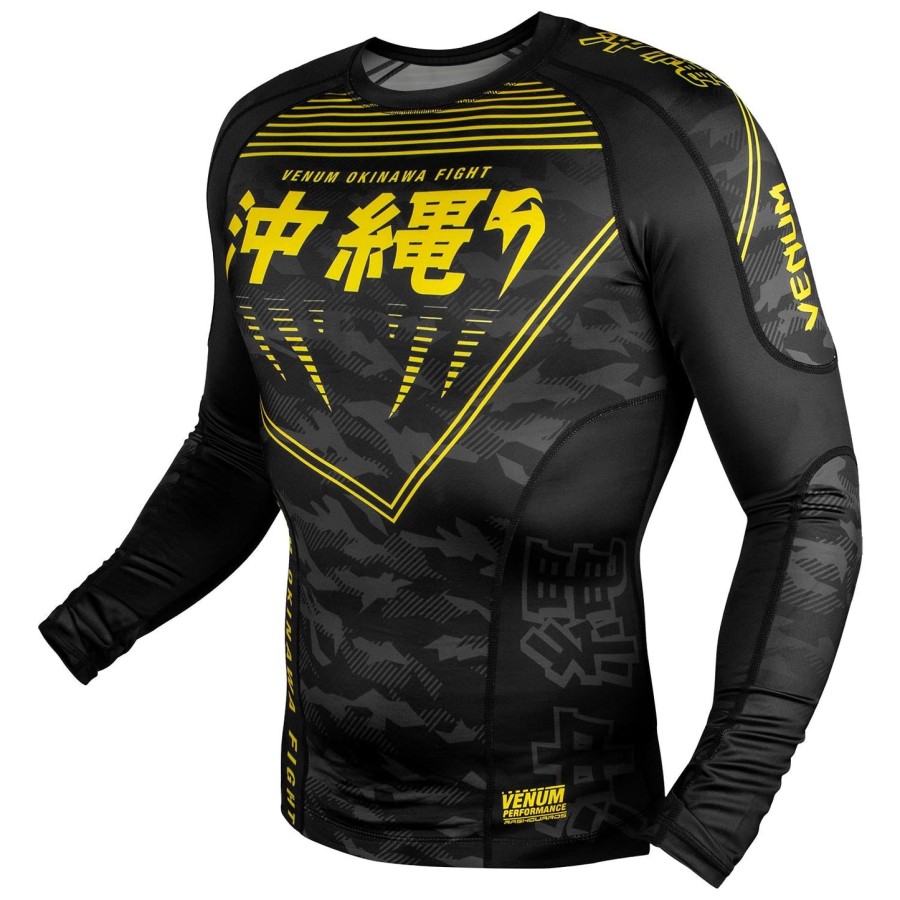 venum okinawa 2.0 rashguard - lange mouwen - zwartgeel
