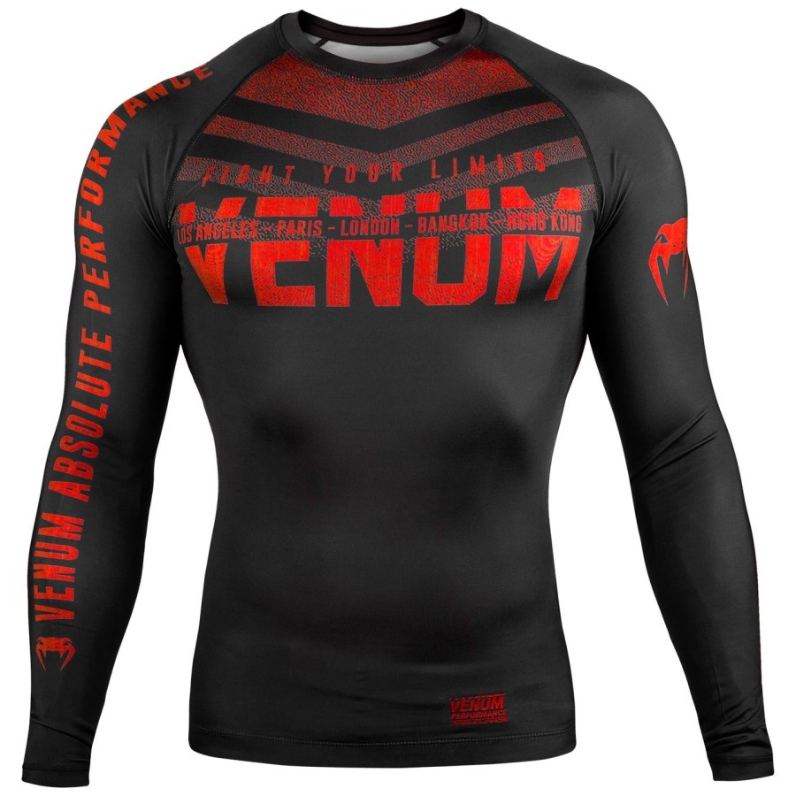venum signature rashguard - lange mouwen - zwartrood