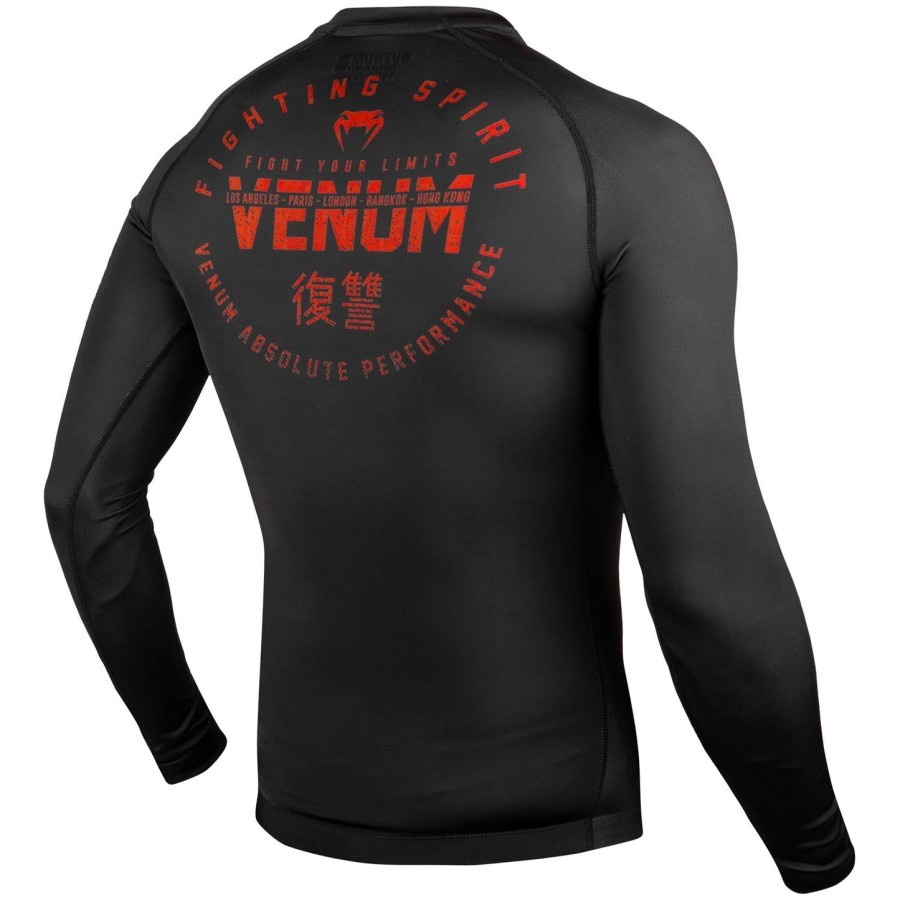 venum signature rashguard - lange mouwen - zwartrood