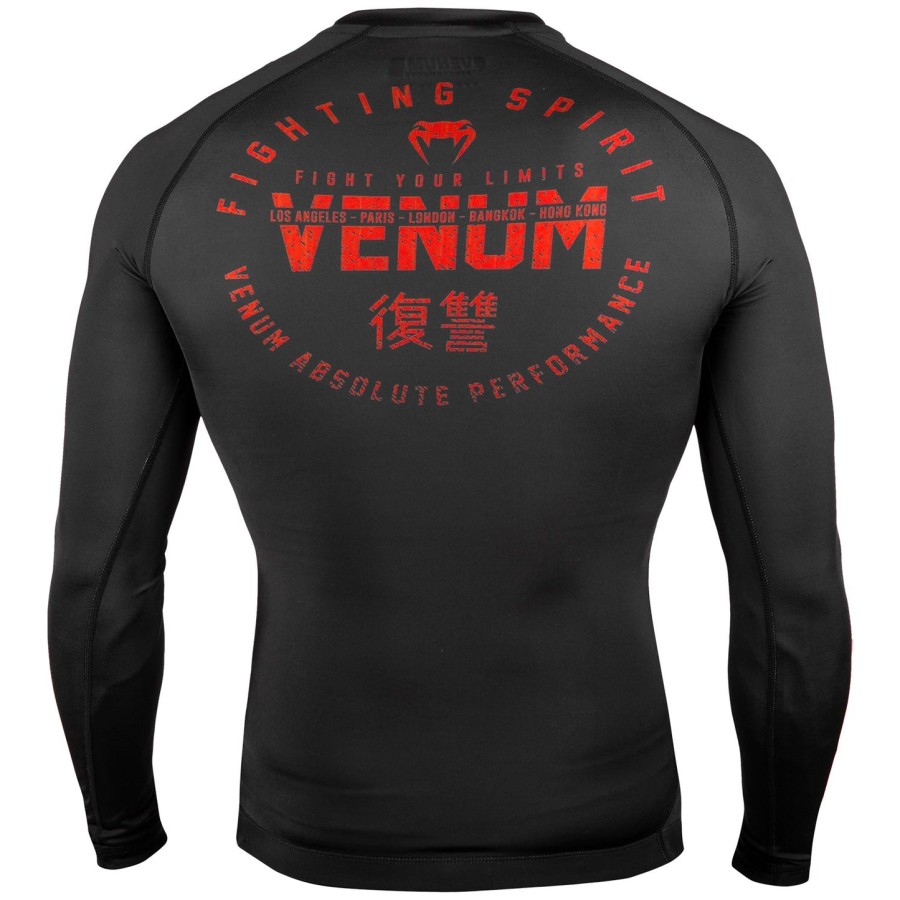 venum signature rashguard - lange mouwen - zwartrood