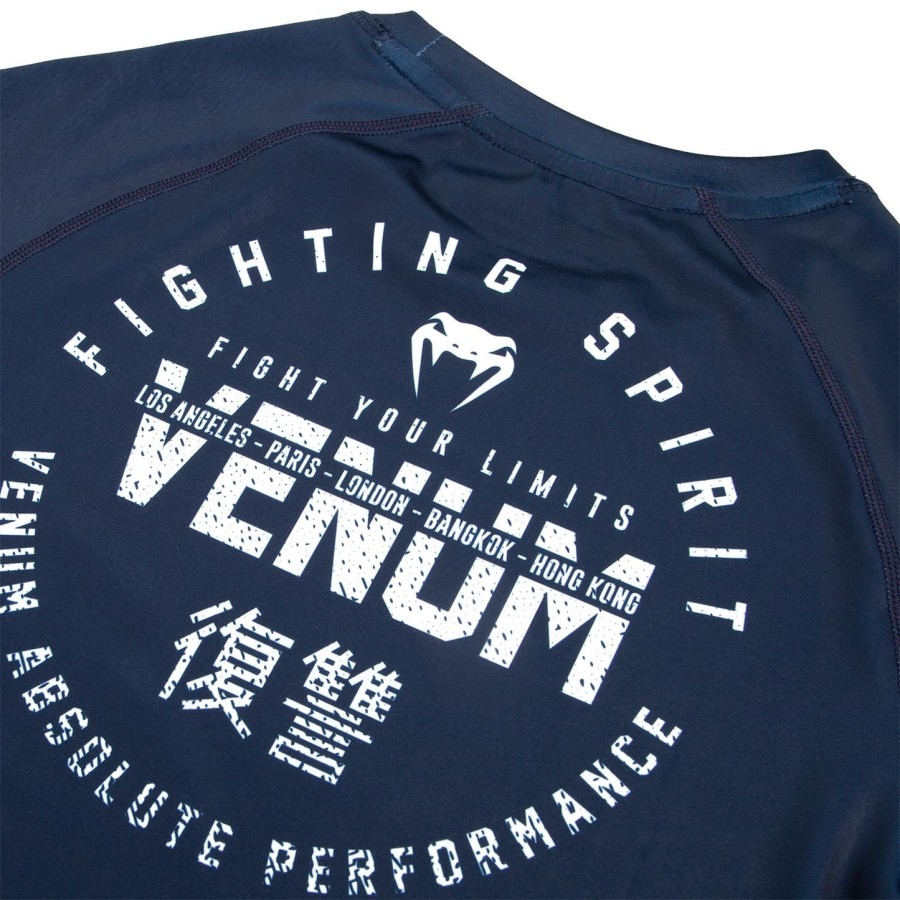 venum signature rashguard - lange mouwen - marineblauwwit