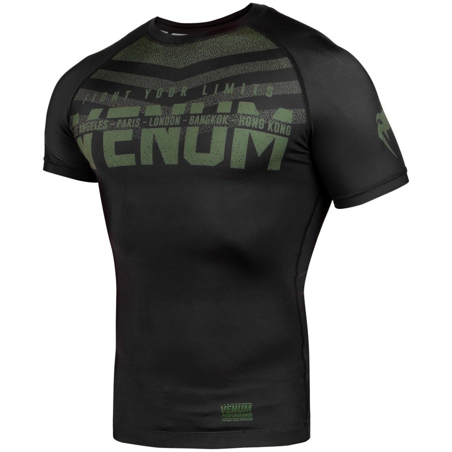venum signature rashguard - korte mouwen - zwartkhaki - exclusief