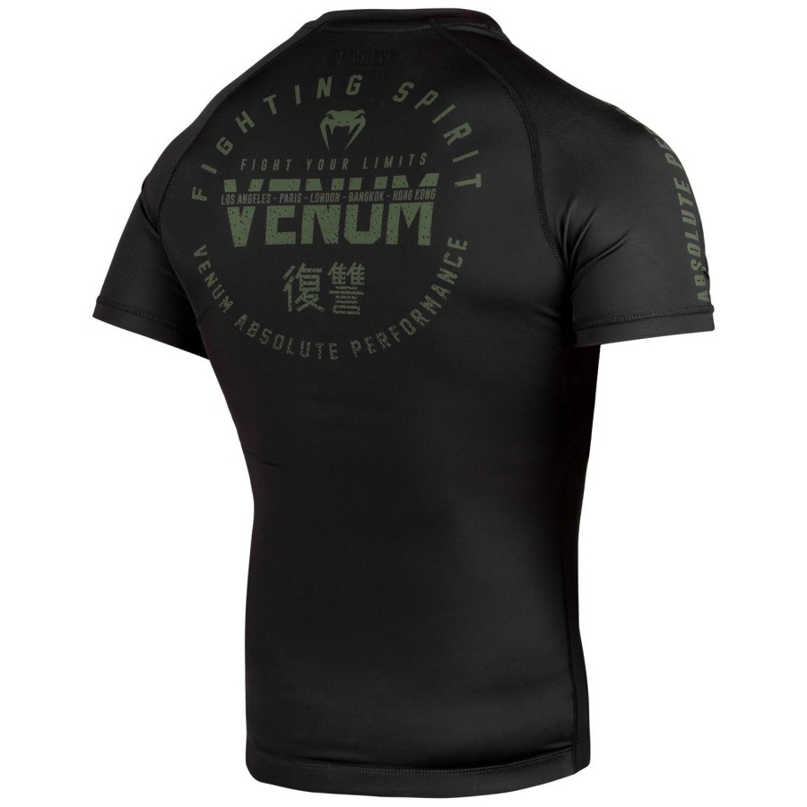 venum signature rashguard - korte mouwen - zwartkhaki - exclusief