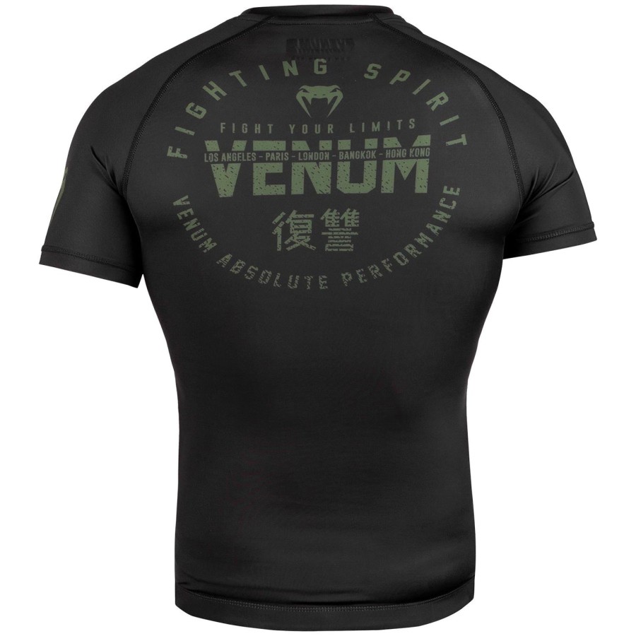 venum signature rashguard - korte mouwen - zwartkhaki - exclusief