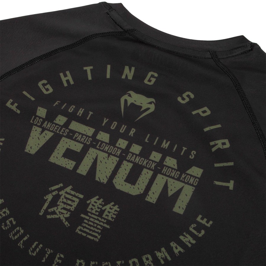 venum signature rashguard - korte mouwen - zwartkhaki - exclusief