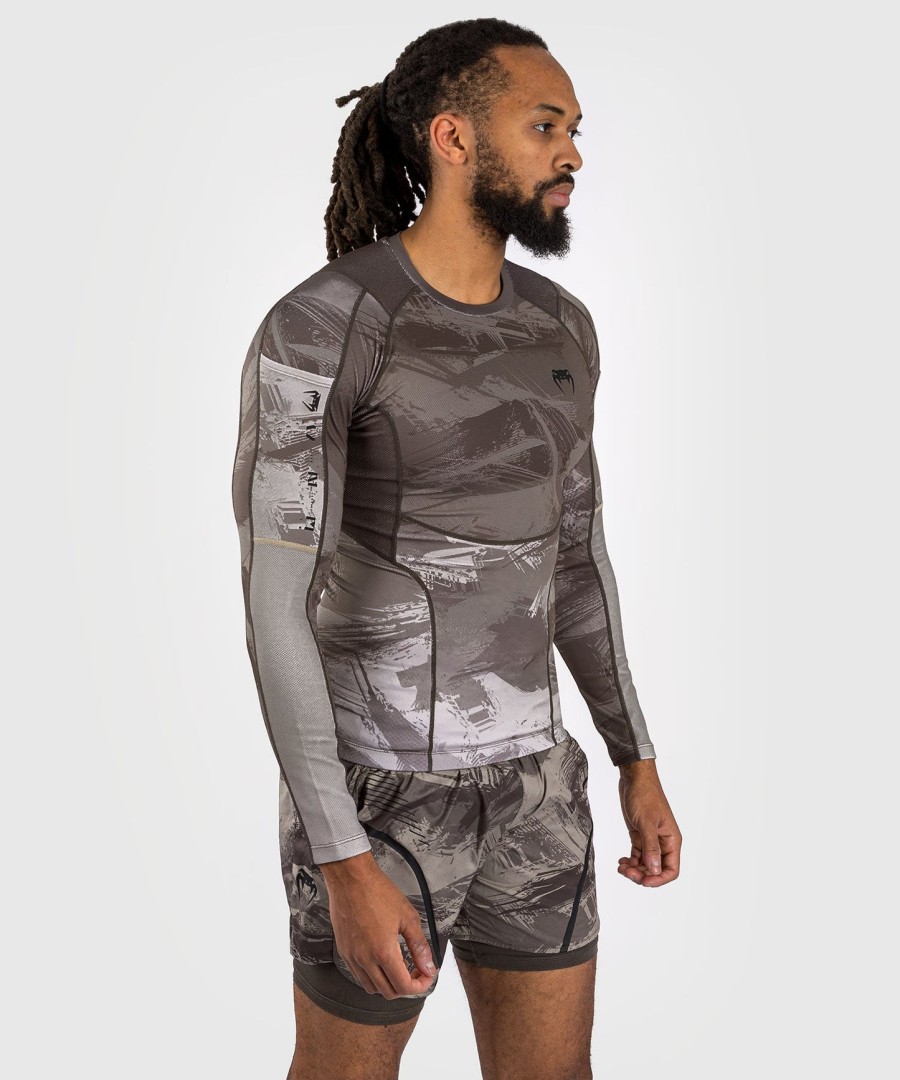 venum electron 3.0 rashguard met lange mouwen - zand