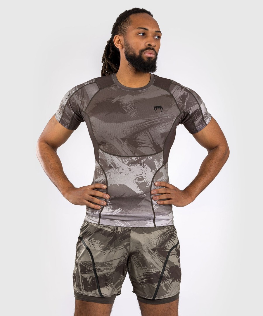 venum electron 3.0 rashguard met korte mouwen - zand