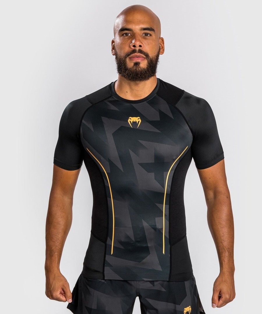 venum razor rashguard met korte mouwen - zwartgoud