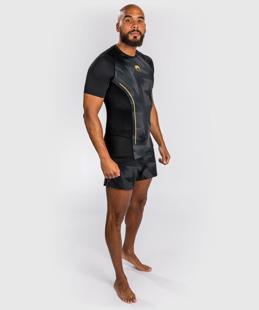 venum razor rashguard met korte mouwen - zwartgoud