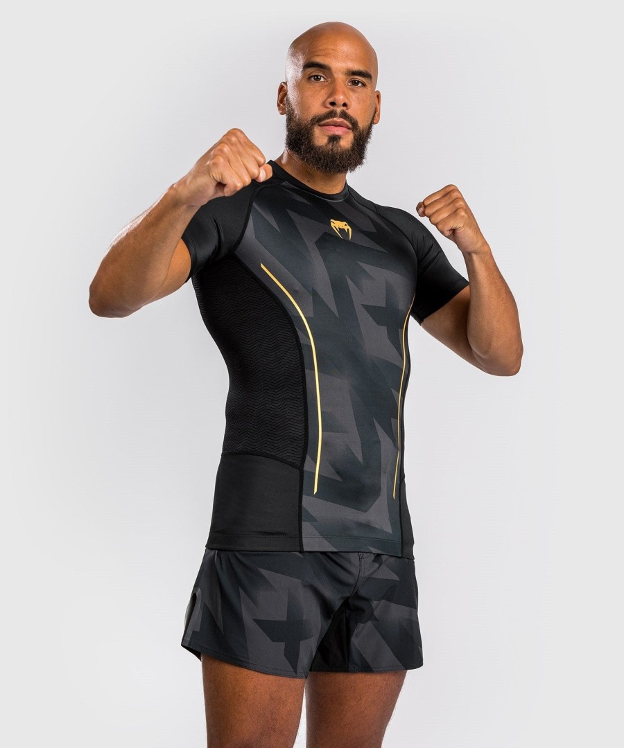 venum razor rashguard met korte mouwen - zwartgoud