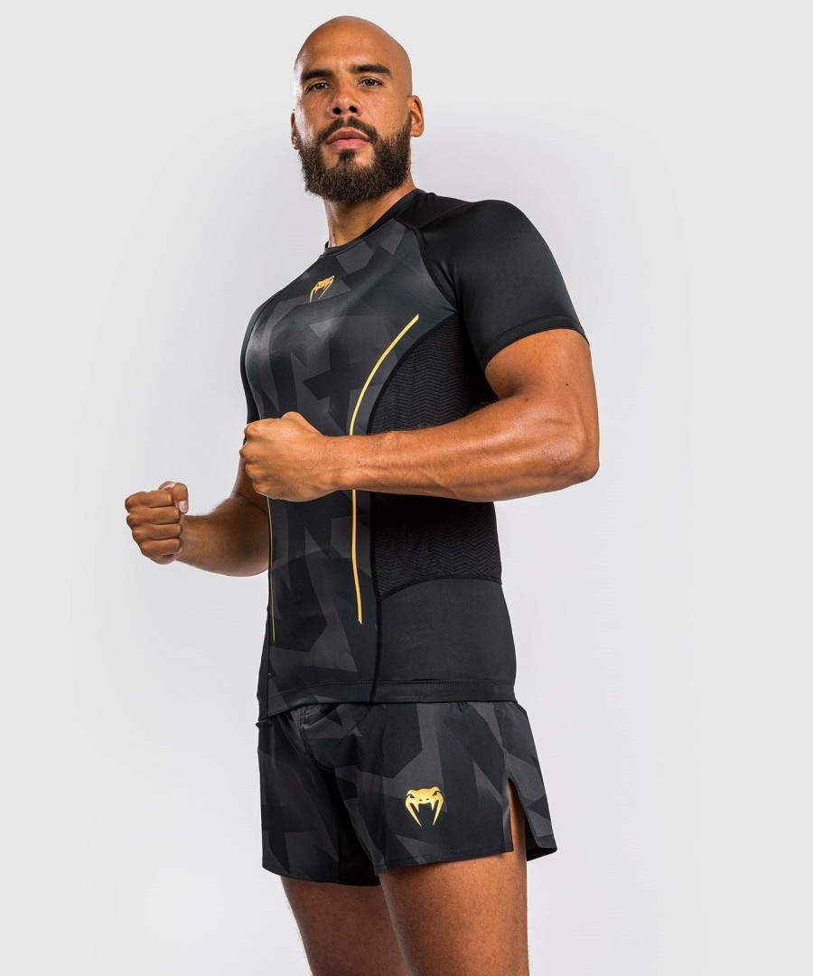venum razor rashguard met korte mouwen - zwartgoud