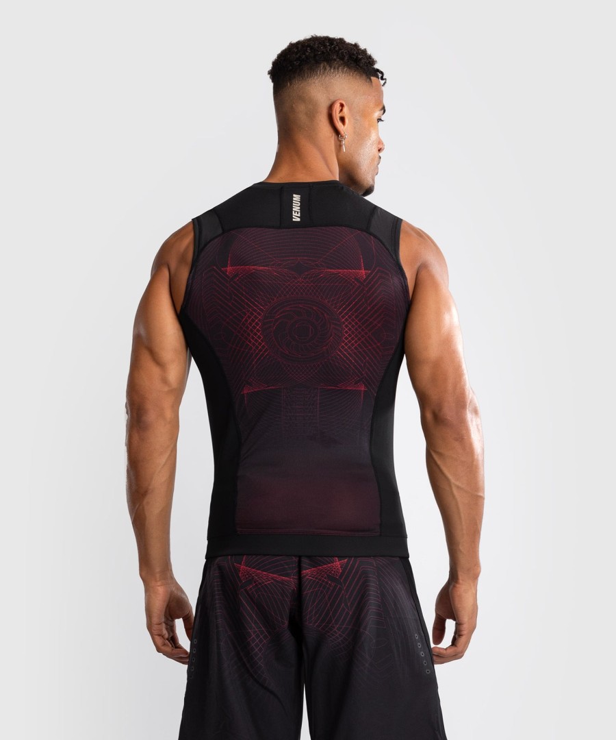 venum g-fit air mouwloos rashguard voor heren - diepzwartvuurrood