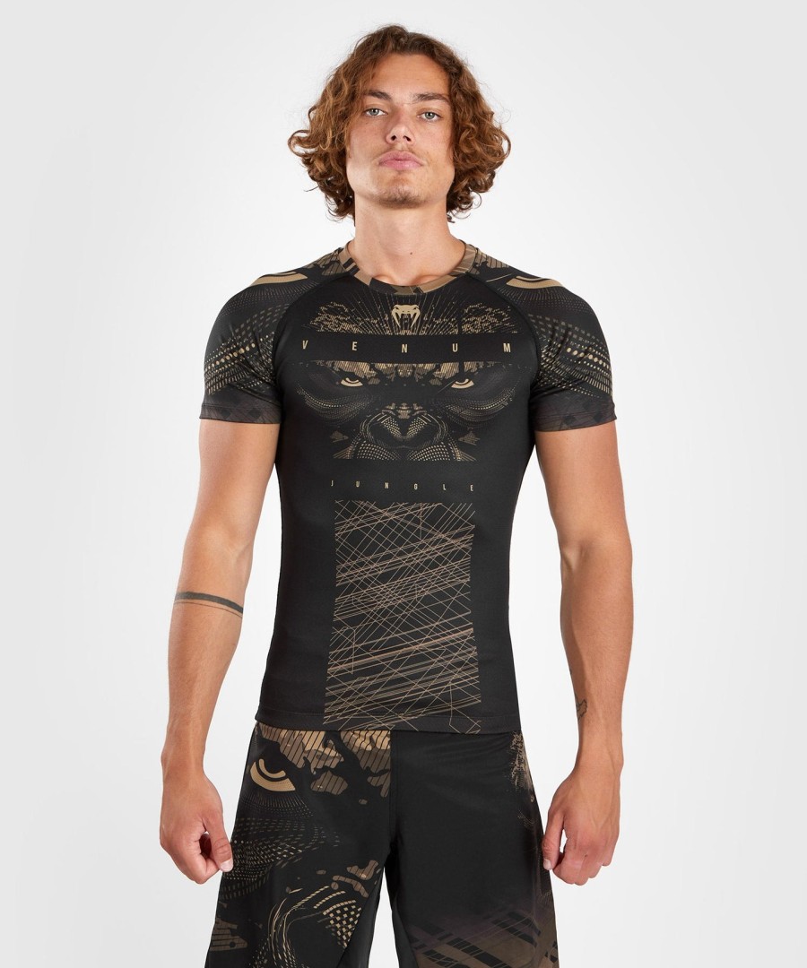 venum gorilla jungle rashguard met korte mouwen - zwartzand