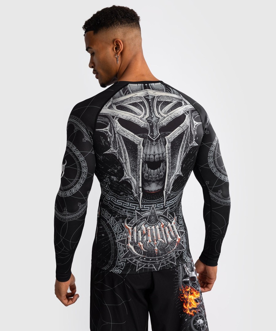 venum gladiator 5.0 heren rashguard met lange mouwen - zwartzilver