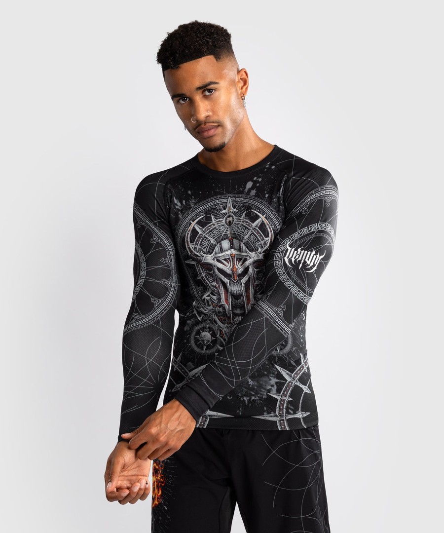 venum gladiator 5.0 heren rashguard met lange mouwen - zwartzilver