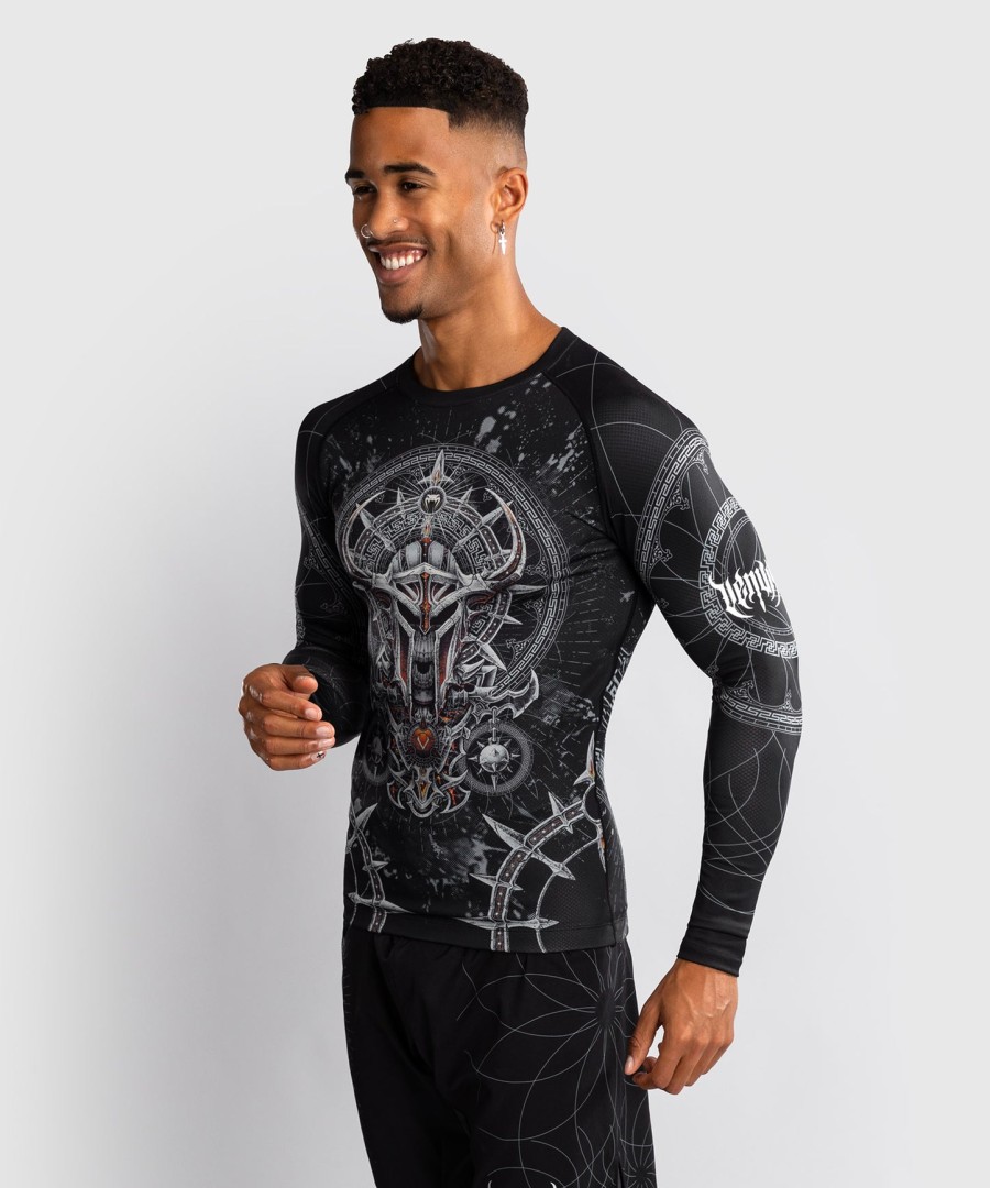 venum gladiator 5.0 heren rashguard met lange mouwen - zwartzilver