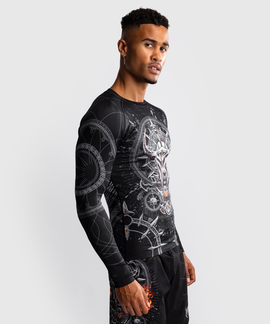 venum gladiator 5.0 heren rashguard met lange mouwen - zwartzilver