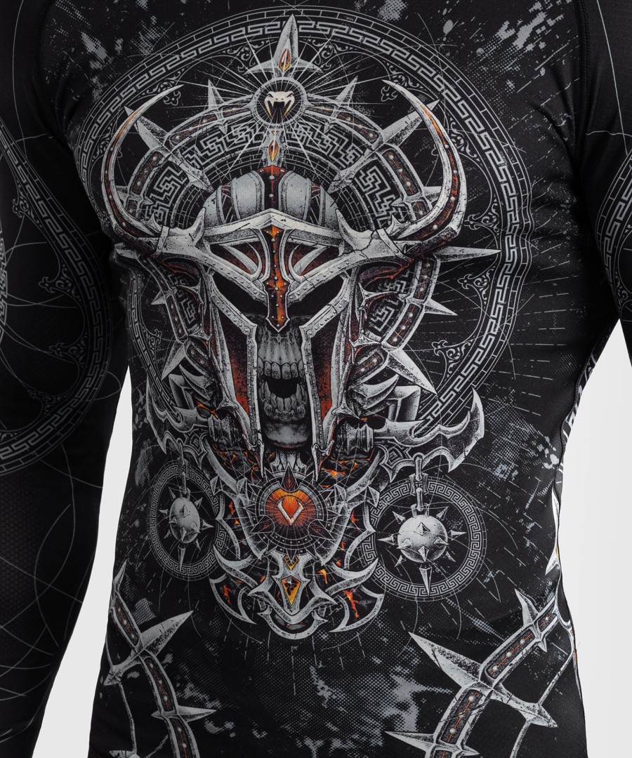 venum gladiator 5.0 heren rashguard met lange mouwen - zwartzilver