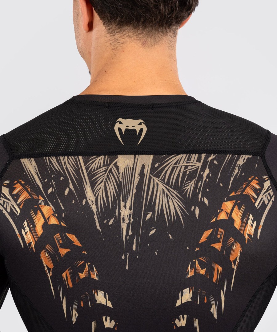 venum tiger rashguard met lange mouwen voor heren - zwartneonoranje