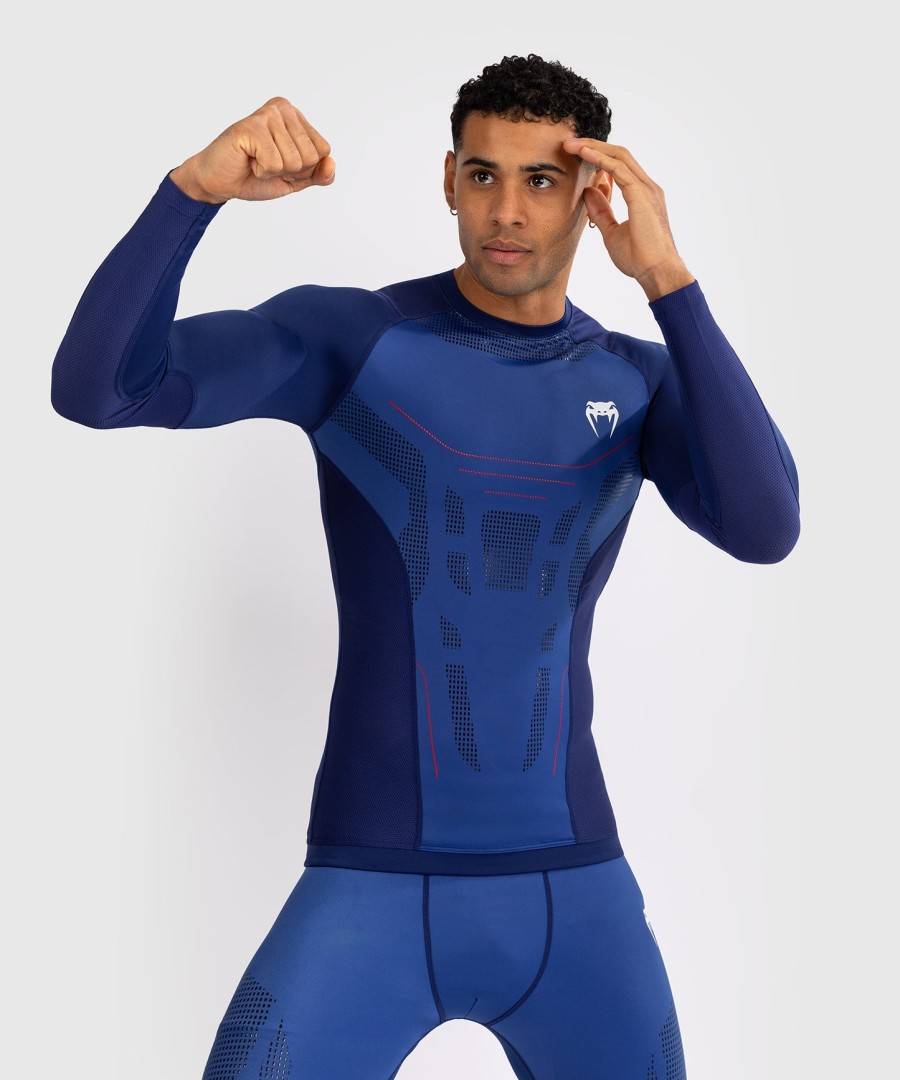venum technical 3.0 rashguard met lange mouwen - nachtblauw